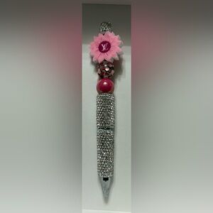 Louis Vuitton Pink and Silver Beaded Writing Instrument